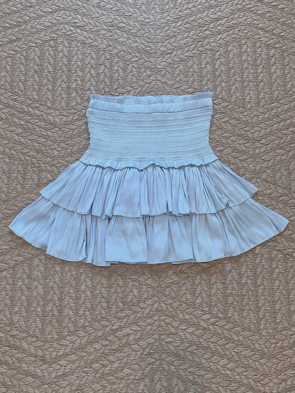 Mixology We’re All Pretty Girls Skirt In Size Small Satin Ruffle Smocked Mini — image 3 of 5